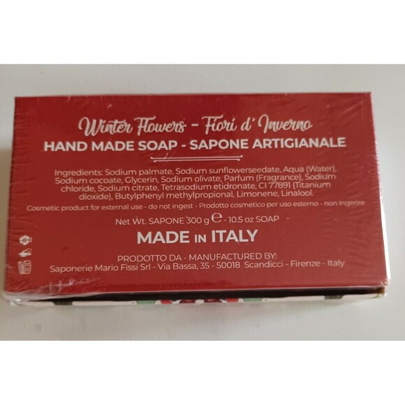 Winter Flowers Handmade Bath Bar 10.5 oz Made in Tuscany Italy Designer Soap Bar - Picture 5 of 8